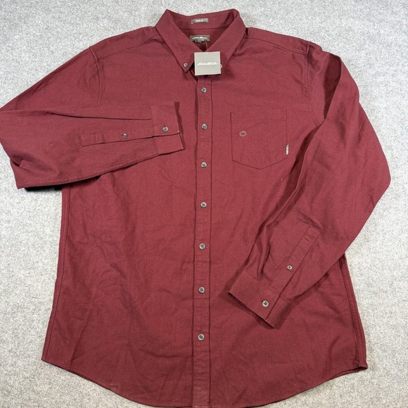 Eddie Bauer Shirt Mens XLT Red Flannel Long Sleeve Button Up Tall Classic Fit - Picture 2 of 8